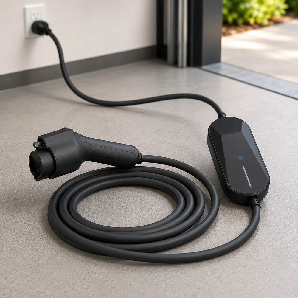 Draagbare EV-laadset in het overzicht van de configuratiebevestiging