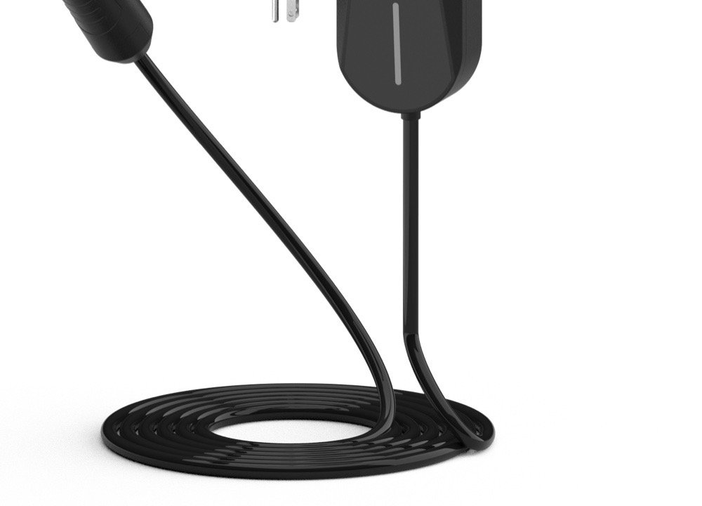 Portable EV charger cable route reference